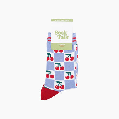 Cherry Checkerboard Bamboo Socks