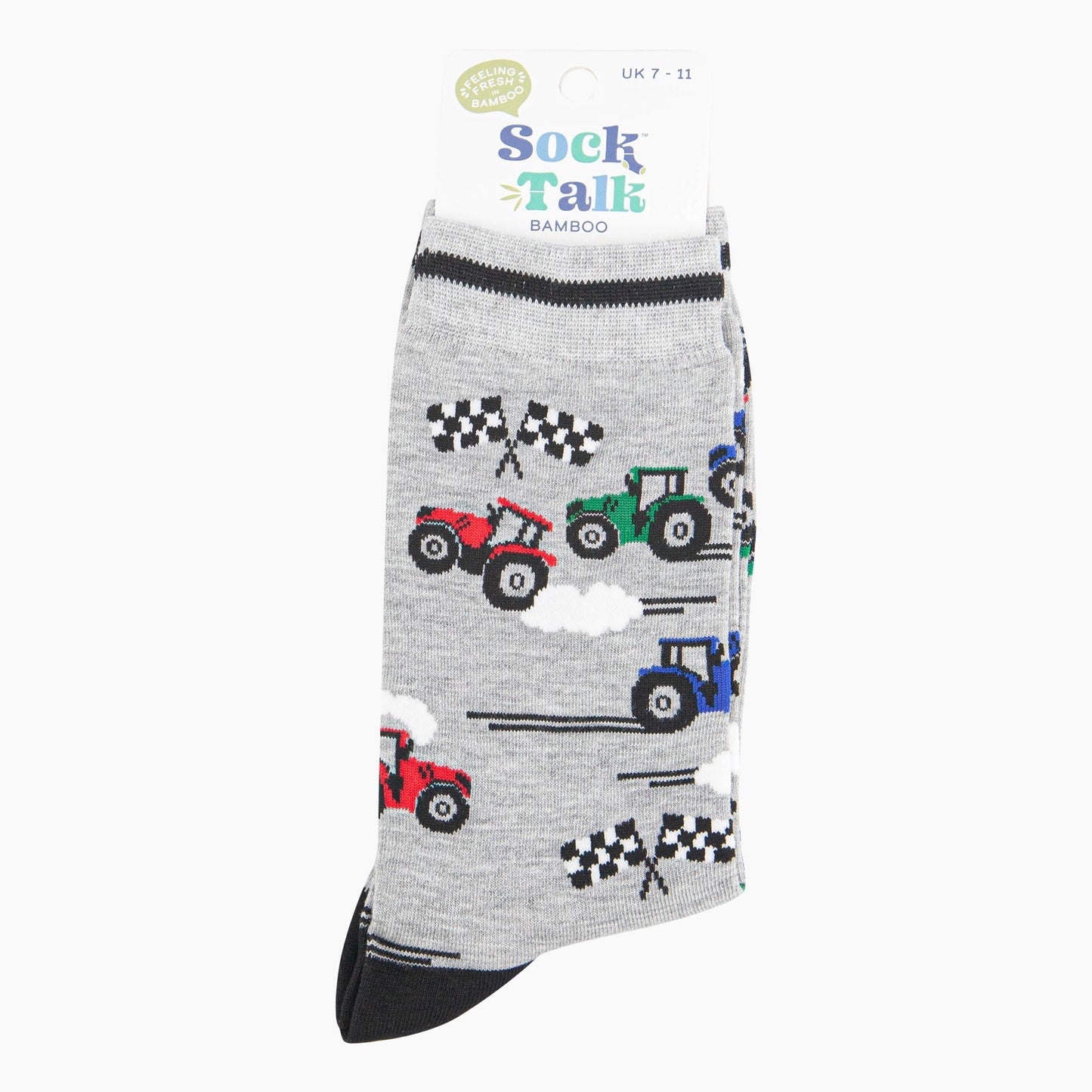 Mens Bamboo Socks - Grey Tractor Racing