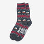 Men's Bamboo Socks Black Christmas Pudding Fair Isle