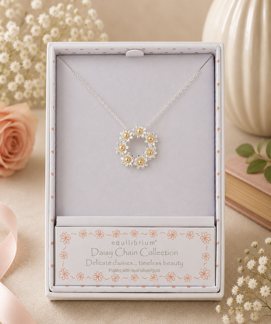 Daisy Chain Two Tone Daisy Circle Necklace
