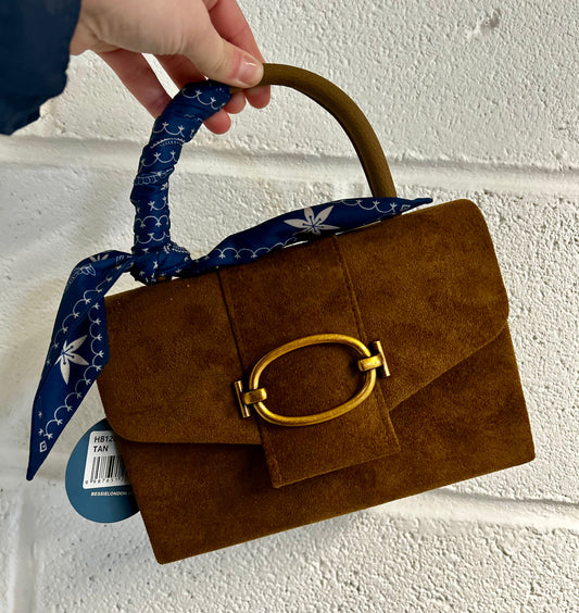Suede Satchel Tan