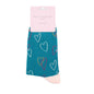 Miss Sparrow Sketch Heart Socks Teal