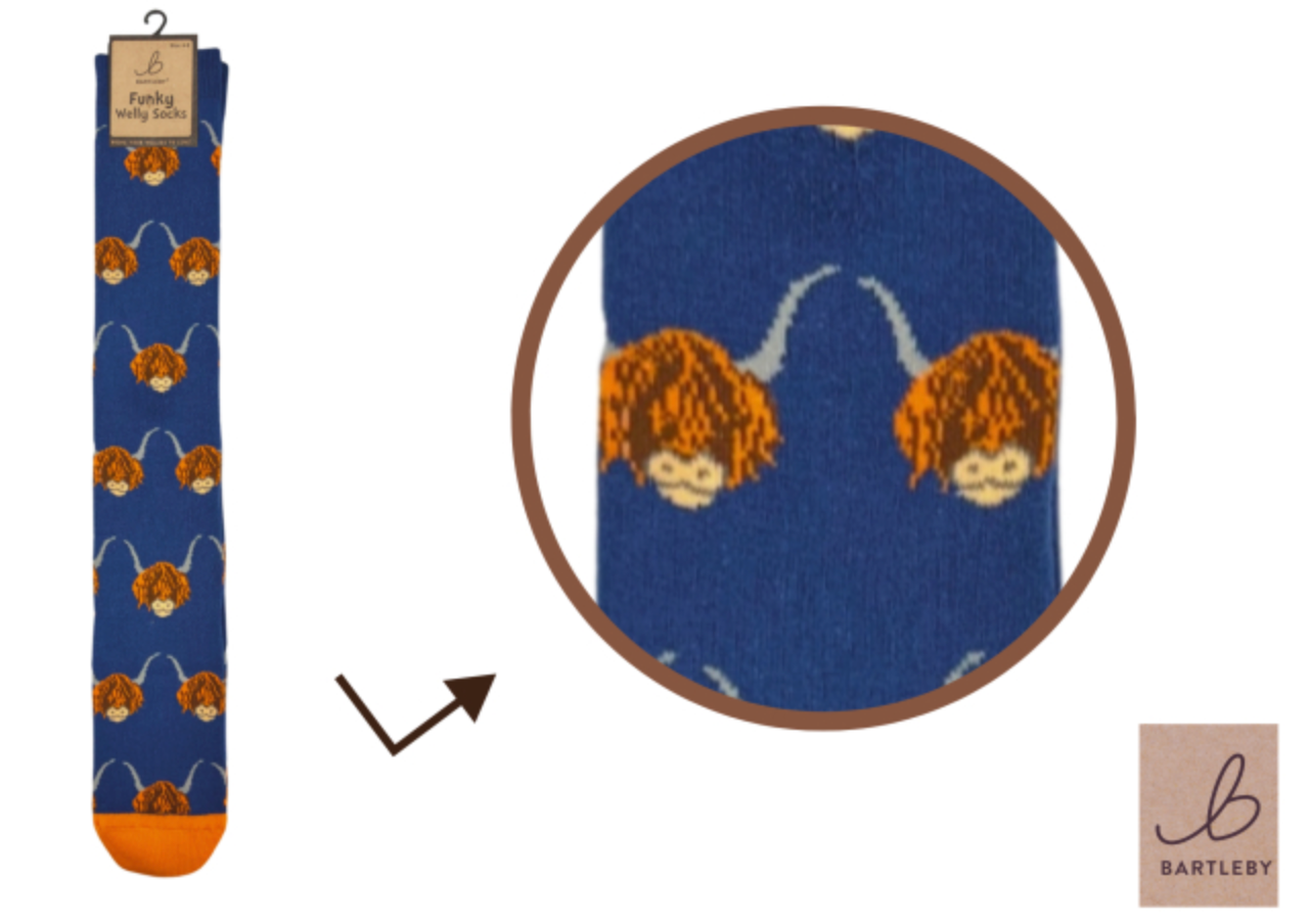 Ladies Welly Socks - Highland Cow