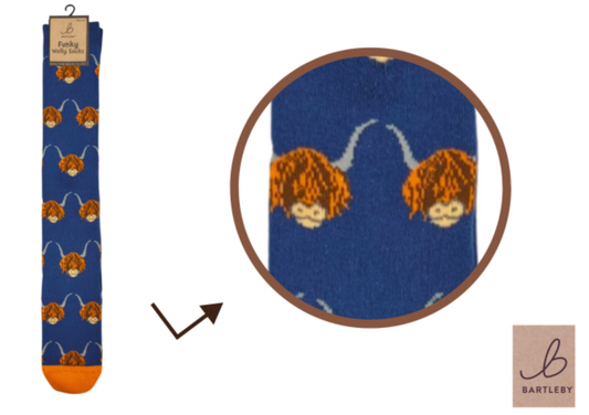 Ladies Welly Socks - Highland Cow
