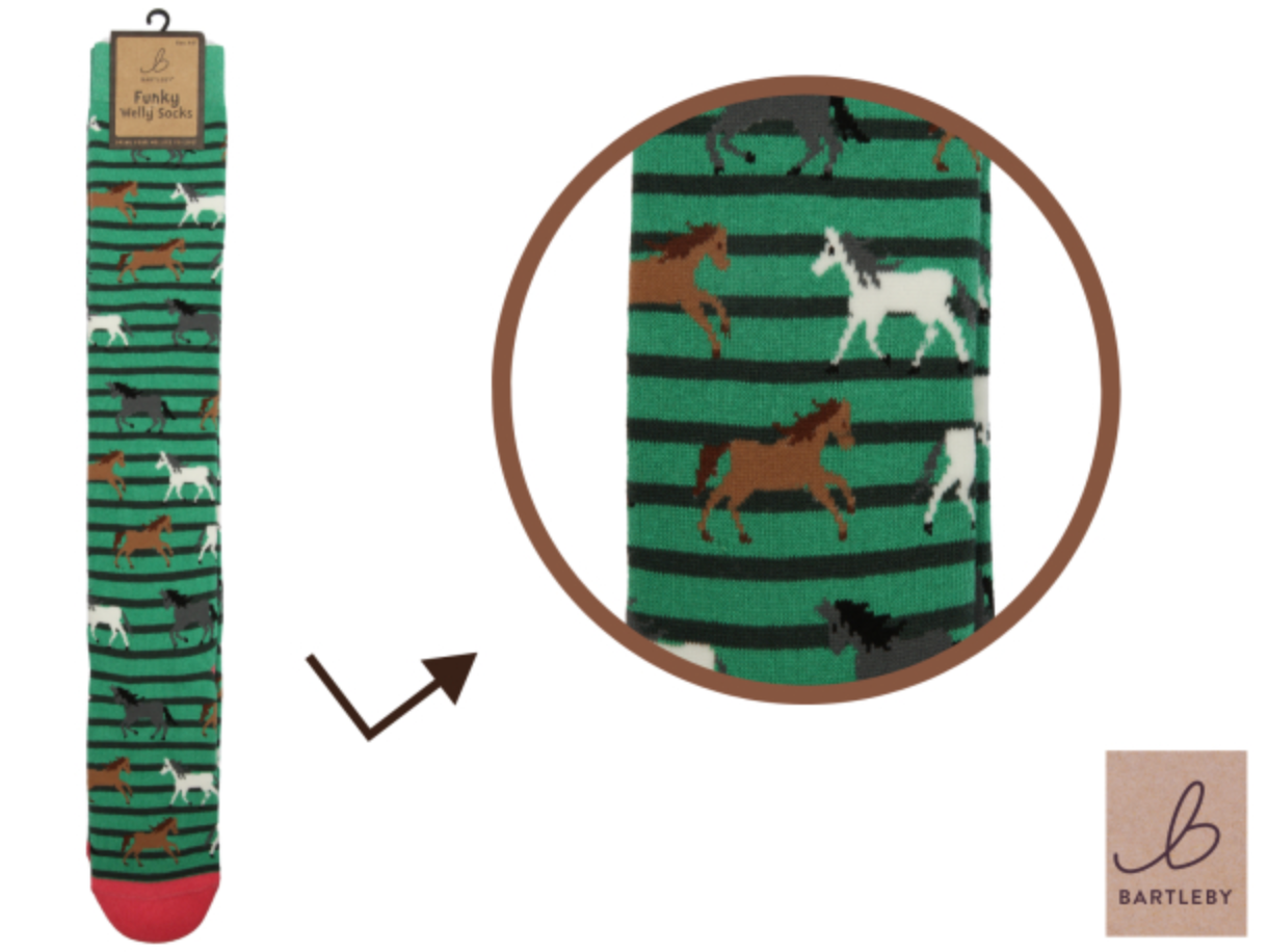 Ladies Welly Socks - Galloping Horses