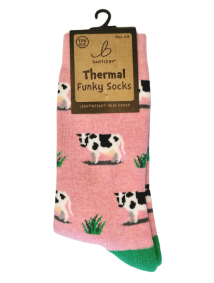 Funky Thermal Socks - Grazing Cow