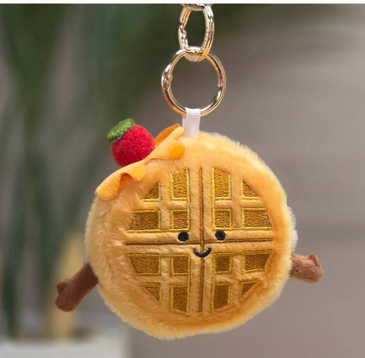 Waffle Bag Charm Keychain