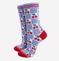 Cherry checkboard bamboo socks