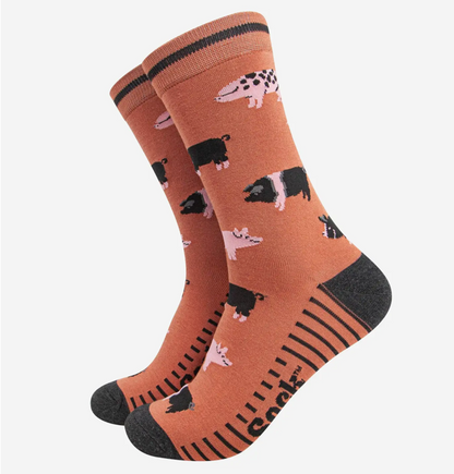 Pig Farm Bamboo Socks In Rust