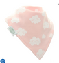 Pink winking clouds bib - white, single