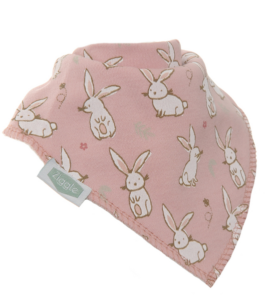 Bunnies on pink bib