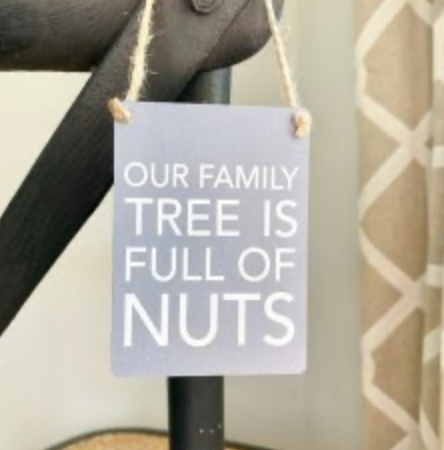 Our family tree mini metal sign