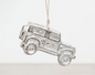 hanging jeep aluminium deco