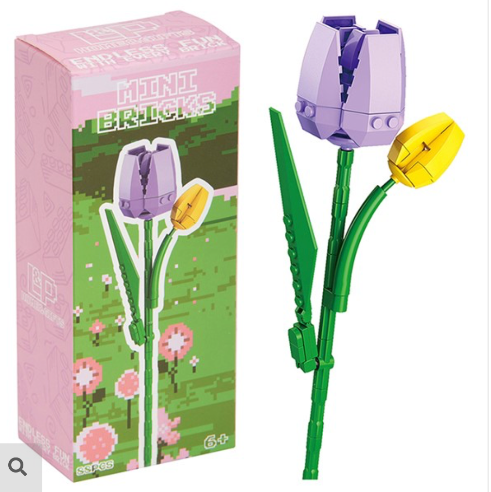 mini bricks stem flowers tulip