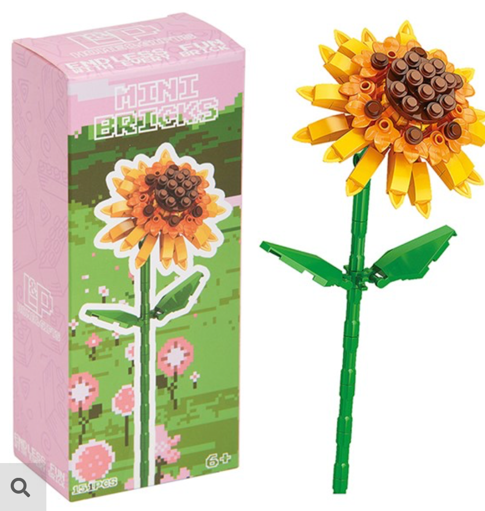 mini bricks stem flower sunflower