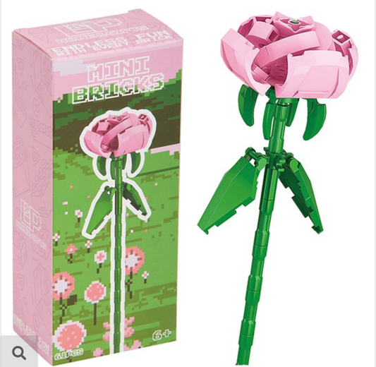 mini bricks stem flowers rose