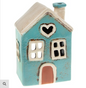 Village Pottery Heart House Tealight Teal