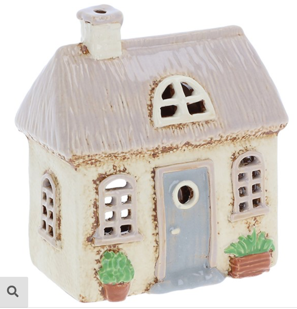 Village pottery garden thatch house tealight