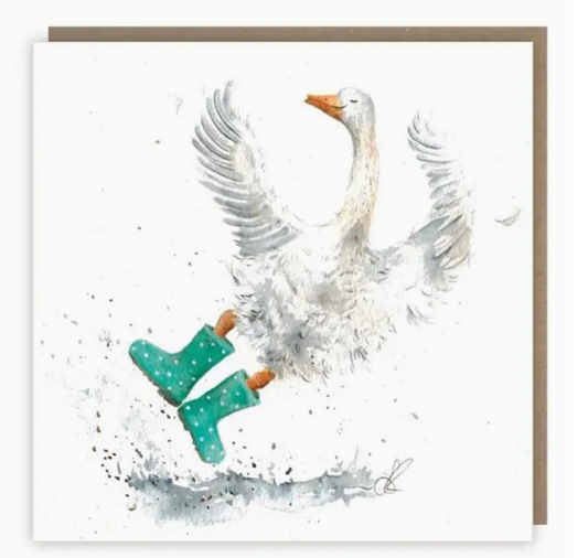 New wellies greeting card