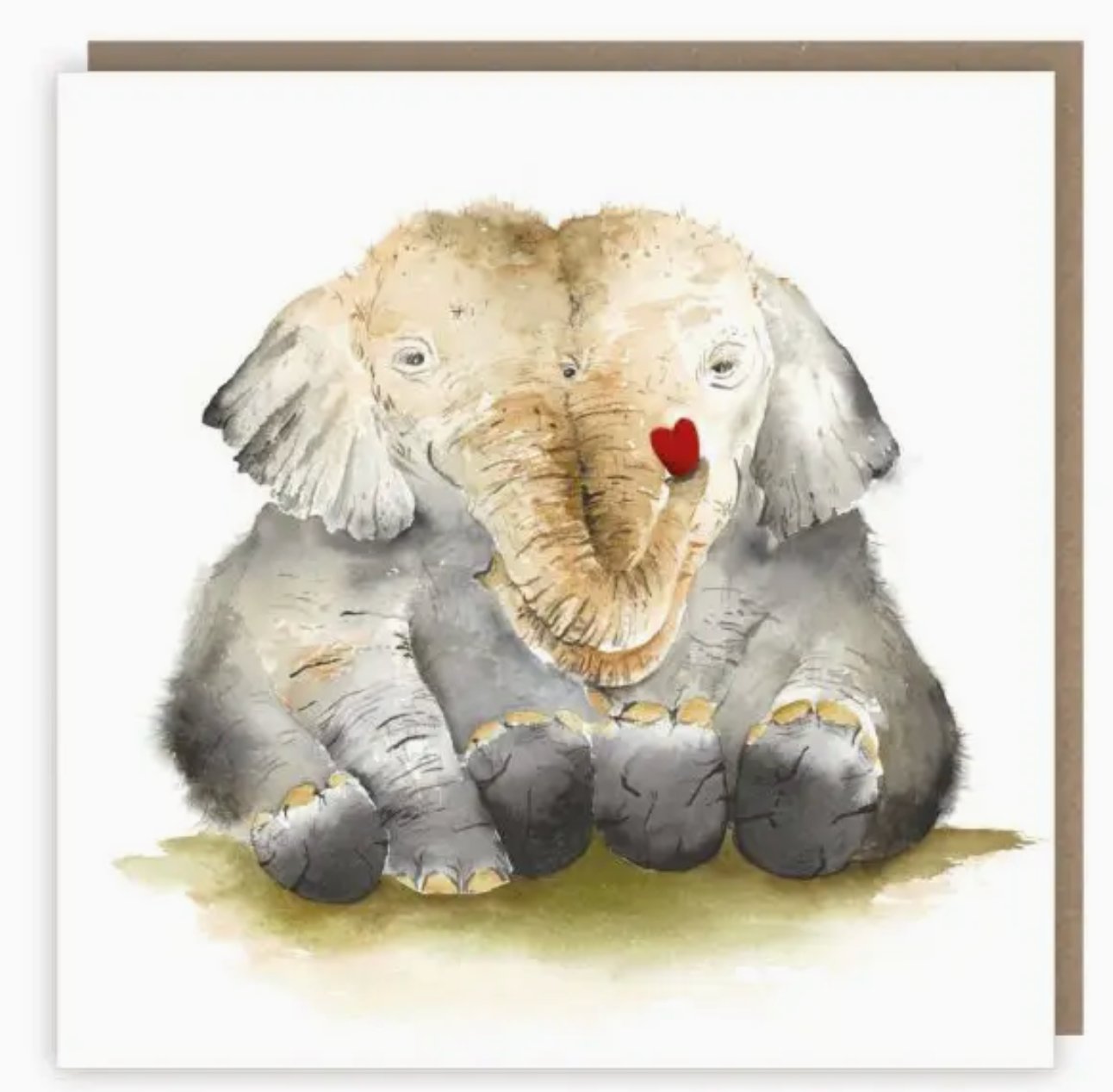 Elephant hugs greeting card