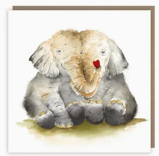 Elephant hugs greeting card