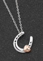 Equestrian Lucky Horseshoe Two Tone Necklace