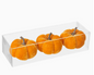 set of orange velvet pumpkins