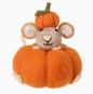 orange felt pumpkin with mouse decor