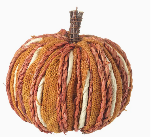 orange plated and dried grass pumpkin