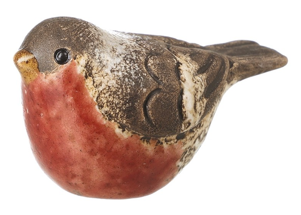 Mini red robin ceramic ornament