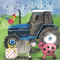 Tractor & Present Birthday Card
