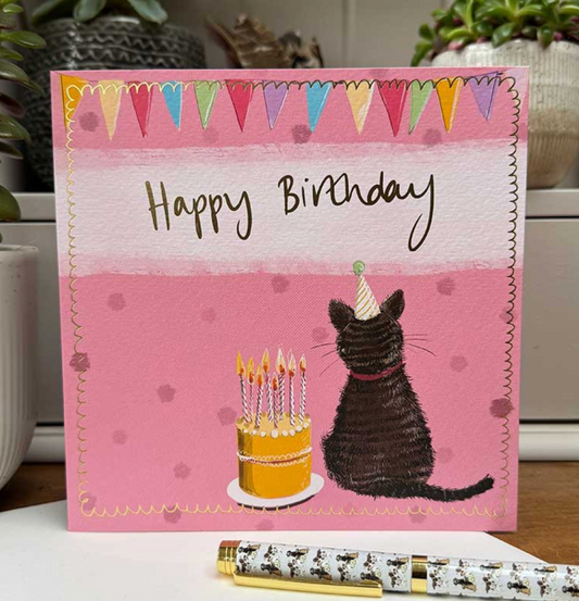 Cat & Cake Birthday Card