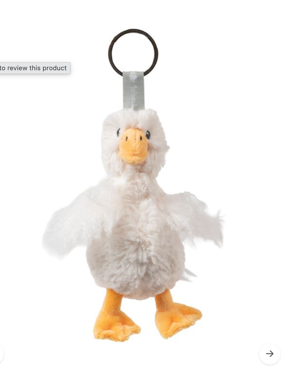 Wrendale Goose Plush Keyring Pearl