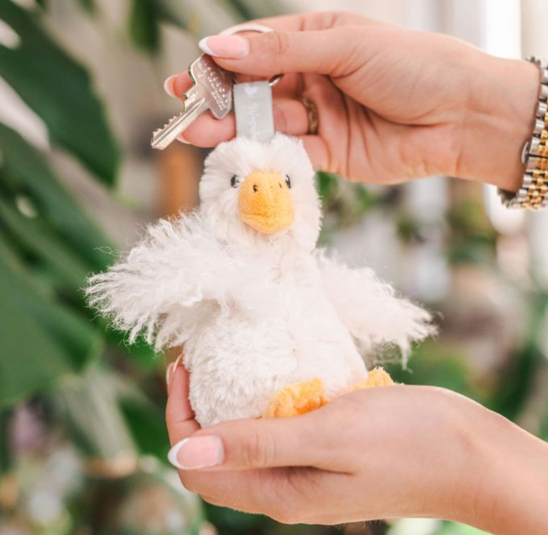 Wrendale Goose Plush Keyring Pearl