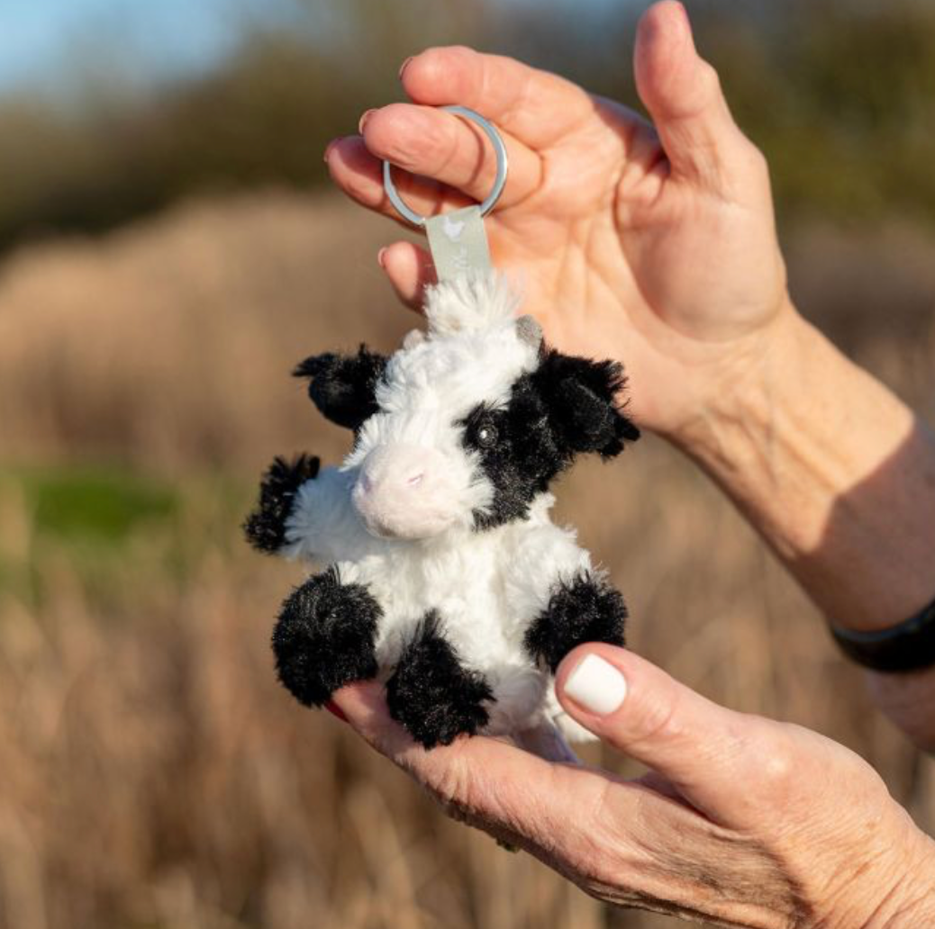 Wrendale Black & White Holstein Cow Plush Keyring