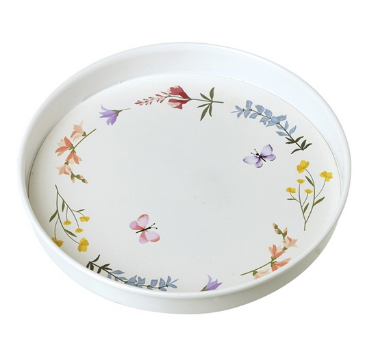 floral print metal tray