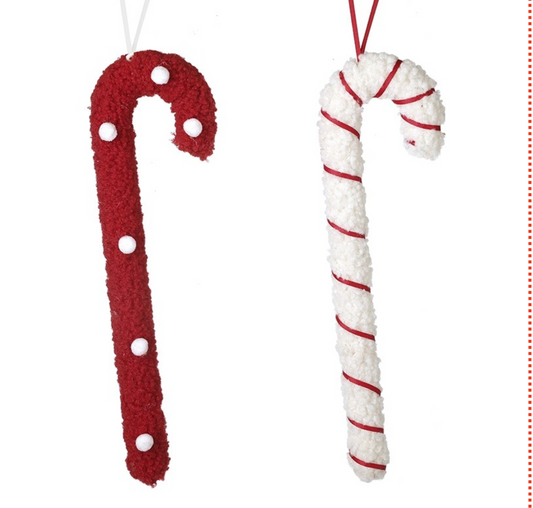 red & white fluffy candy cane stick mix