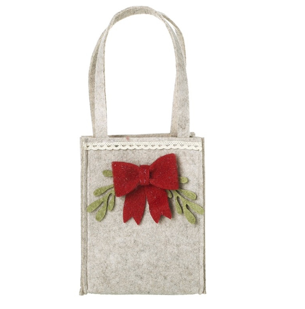 felt bag with bow