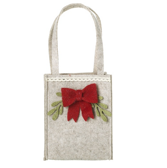 felt bag with bow