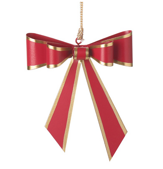 Red & gold metal bow hanger