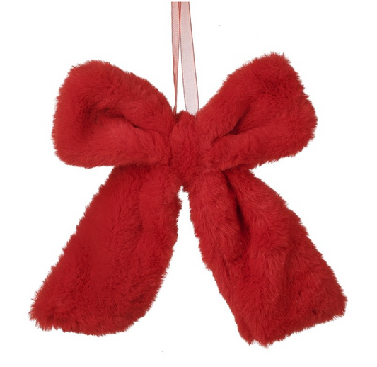 fluffy red bow hanger