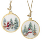 hanging wooden baubles festive scenes