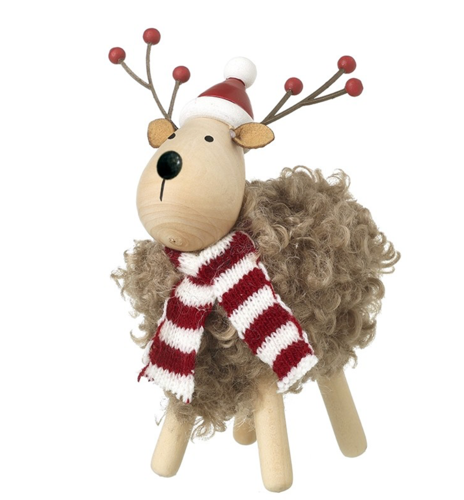 fluffy brown christmas deer