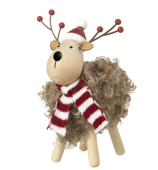 fluffy brown christmas deer