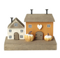 Autumnal Houses With Pumpkins