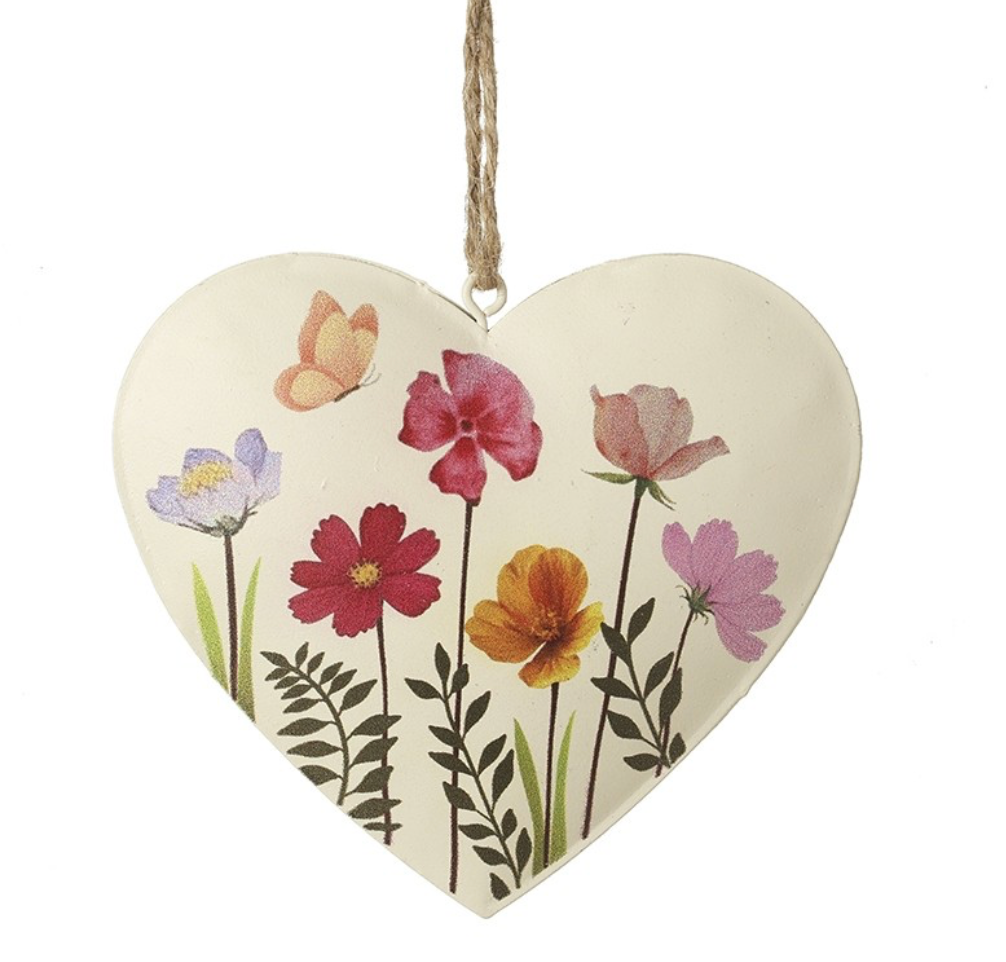 Floral Metal Heart Hanging Dec SML
