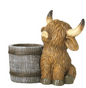 Highland cow with barrel ornament