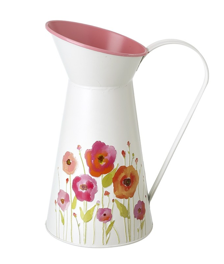 white jug with flower print