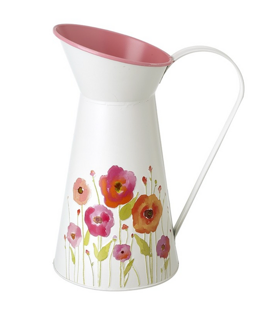 white jug with flower print