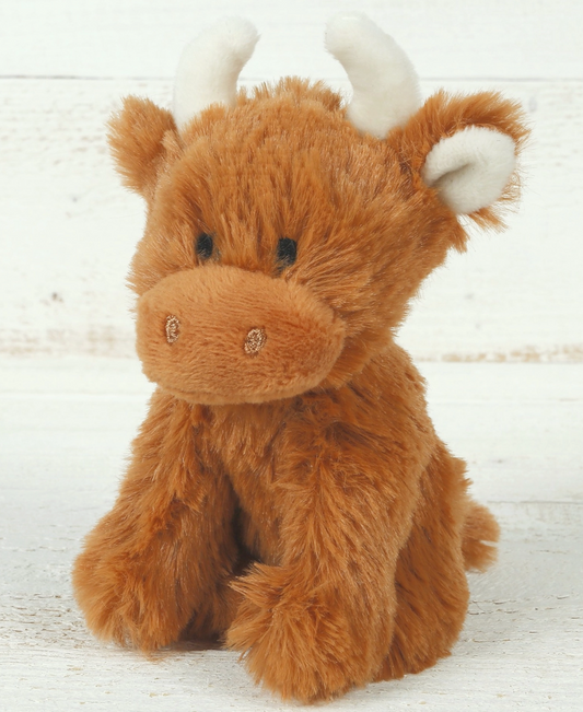 brown highland cow plush soft mini toy